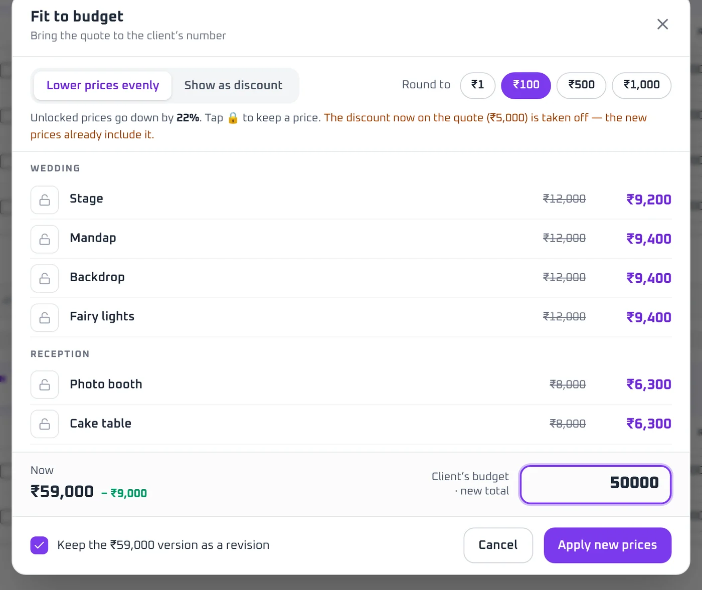 Fit to budget on a laptop